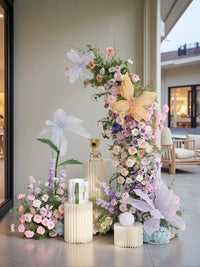 Monet Garden Artificial Butterfly Flower Arch for Wedding & Event Decor