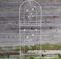 Vintage Wrought Iron Plant Trellis for Potted Climbing Plants and Balcony Use