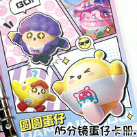 A5 Cartoon Egg Character Collectible Card Album with Hardcover and Loose-Leaf Pages