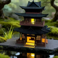 Miniature Ancient Chinese Architecture Model for Micro Landscape Decor