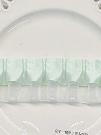 DIY Double-Layer Pleated Lace Ribbon Trim with Mini Bows for Craft and Decoration