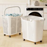 Large Capacity Laundry Hamper with Wheels, Hollow Design, for Clothes, Toys, and Sundries Storage