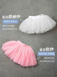 Girls' Ballet Dance Skirt 4-Layer Tulle Tutu for Practice and Performance