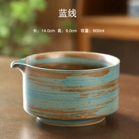 Japanese Wabi-Sabi Ceramic Matcha Bowl with Spout and Whisk Set, Handmade Tea Ceremony Tool & Salad Bowl