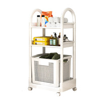 Multi-Layer Rolling Storage Cart with Laundry Hamper for Bathroom and Home Organization
