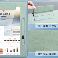 A4 PU Leather Clipboard with Magnetic Closure for Office and Meetings