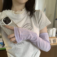 Women's Embroidered Bowknot Modal Sun Protection Arm Sleeves for Cycling & Outdoor Activities