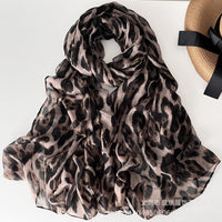 Leopard Print Thin Long Scarf for Women - Versatile Bali Yarn Neck Wrap