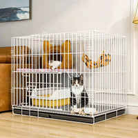 Large Double-Layer Cat Cage Indoor Cat Villa with Jumping Platforms and Stairs, Spacious for Big Cats