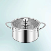 Mini Stainless Steel Hot Pot with Double Handles, 16cm Individual Shabu-Shabu Soup Pot