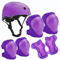 Kids' 7-Piece Roller Skating Scooter Cycling Protective Gear Set with Helmet