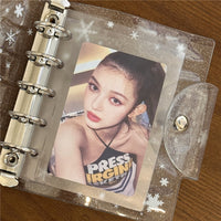 Ins Style Glitter Snowflake M5 Loose-Leaf Notebook PVC Soft Cover Diary Card Holder