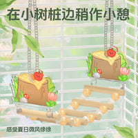 Pet Parrot Wonderland Series Mirror Perch Platform Bird Cage Accessories