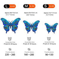 Butterfly Shaped Wooden Jigsaw Puzzle for Adults, High Difficulty Brain Teaser Toy