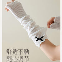 Summer Ultra-Thin Breathable Arm Sleeves with Bowknot Embroidery