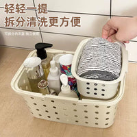Portable Plastic Shower Caddy Basket with Handle for Bathroom Toiletries and Laundry