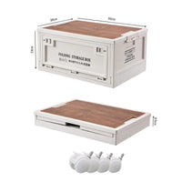 Outdoor Camping Storage Box Car Trunk Home Multi-functional Organizer Side-Opening Camping Wooden Lid Foldable Container