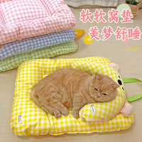 Pet Macaron Plaid Sleeping Mat for Cats and Dogs, All Seasons Soft Cushion