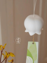 Dopamine Lily of the Valley Wind Chime, Cute Bone China Japanese Style for Home Decor & Garden