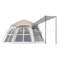 Pop-Up Hexagon Camping Tent for 3-4 People with Waterproof Mat