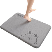 Coral Fleece Bathroom Mat Super Absorbent Non-Slip Easy Clean Floor Mat for Home Bathroom Entrance