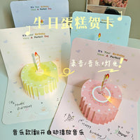 Musical Light-Up Birthday Cake Pop-Up Card for Men and Women