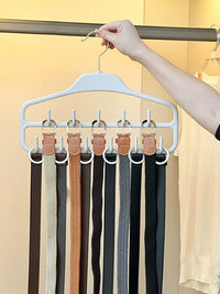 Multi-functional Belt Scarf Tie Hanger with Multiple Hooks for Closet Organization