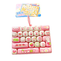 Cartoon Animal Diary 26-Grid Decompression Keyboard Keychain Ornament