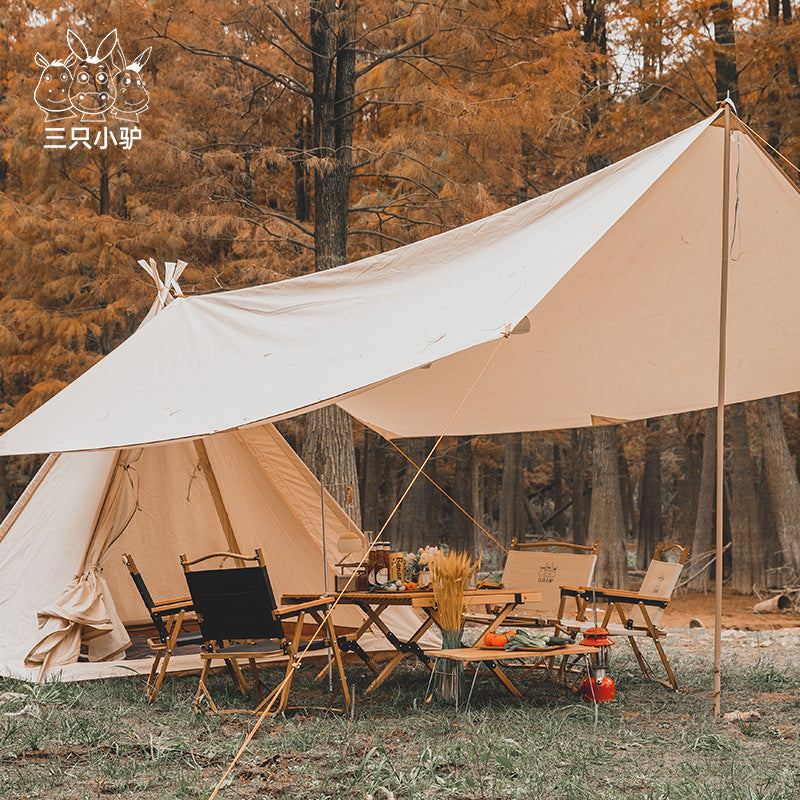 Three Little Donkeys Outdoor Indian Pyramid Tent with Rainproof Tarp for Camping and Glamping