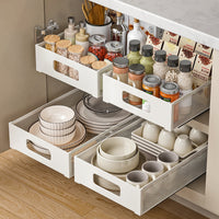 Multi-layer Pull-Out Storage Rack for Kitchen Seasoning Bottles and Snacks