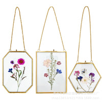 European Style Metal Glass Photo Frame for DIY Plant Specimens