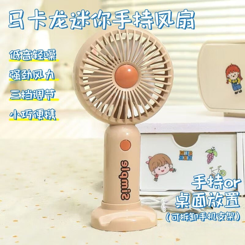 Portable USB Rechargeable Mini Handheld Desk Fan with 3-Speed Adjustment