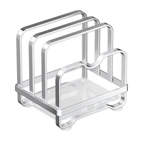 Stainless Steel Kitchen Countertop Pot Lid and Cutting Board Storage Rack