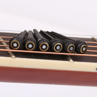 Ebony Acoustic Guitar Bridge Pins with Shell Inlay