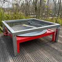 Large Outdoor BBQ Grill Charcoal Barbecue Table Commercial Stall Thickened Square Roasting Table