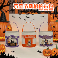 Halloween Trick or Treat Canvas Tote Bag for Kids
