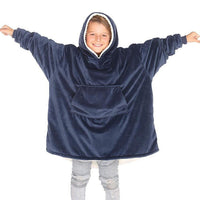 Kids' Wearable Blanket Hoodie, Soft Fleece TV Blanket for Lounging and Warmth