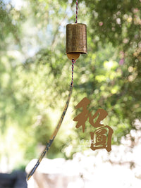 Japanese Style Brass Wind Chime with Tortoiseshell Pattern for Meditation and Decoration