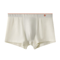Men's Solid Color Cotton Boxer Briefs Mid-Waist Breathable Underwear