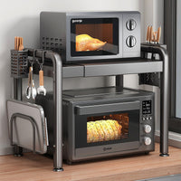 Multi-functional Microwave Oven Rack with Storage Shelves for Kitchen Countertop