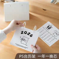 2025-2026 Cute Cartoon Animal Desk Calendar with Notepad Function