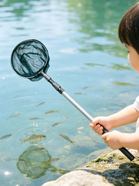 Telescopic Aluminum Alloy Fishing Net for Kids, Foldable Insect Catching Net for Tadpoles and Crayfish