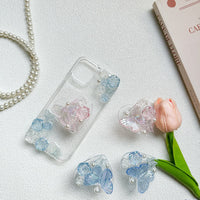 3D Rose Butterfly Pearl Heart Phone Grip Stand for Desk