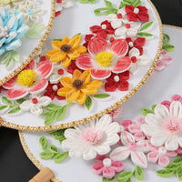 Quilling Art DIY Handcraft Kit with Wooden Fan for Beginners