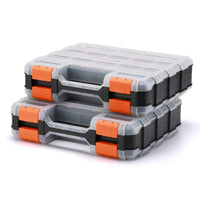 Double-Sided Portable Parts Organizer Box with Handle, Durable Plastic Storage for Screws and Small Components