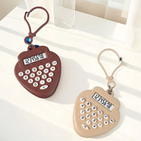 Cute Strawberry Mini Calculator 8-Digit Candy Color Silent Portable Keychain Calculator for Students
