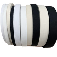 Cotton Twill Webbing Tape for Sewing and Crafting, 0.3cm-8cm Width, Black, White, Bleached