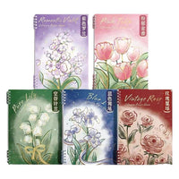 Floral B5/A5 Refillable Notebook with Detachable Pages, Thickened Blank/Grid/Word Paper
