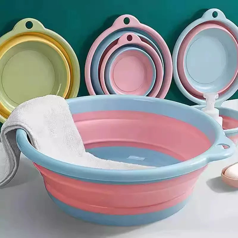 Collapsible Portable Wash Basin for Travel, Dorm, and Home Use - Large Folding Bucket