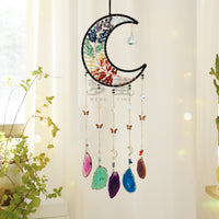 Natural Crushed Stone Sun Catcher Pendant Rainbow Dream Catcher for Kids Room Balcony Decor Wind Chime